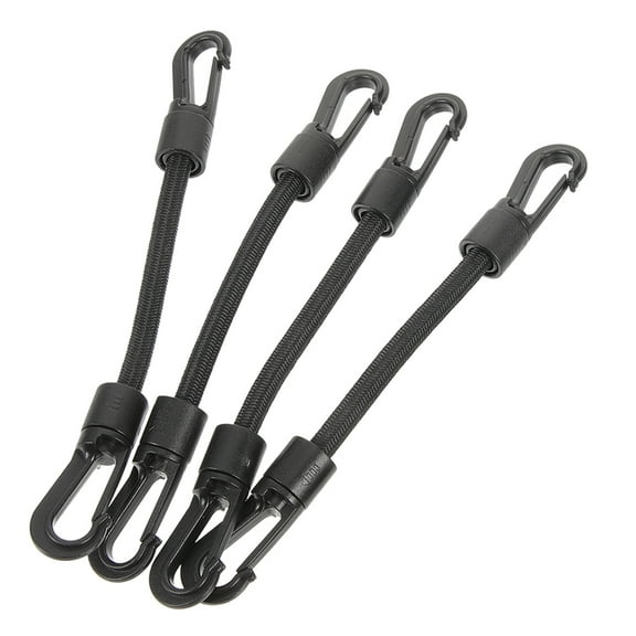 Beaupretty 4Pcs Black Elastic Hook Strap Multi-Function Tie Down Cord for Portable Outdoor Camping Supply
