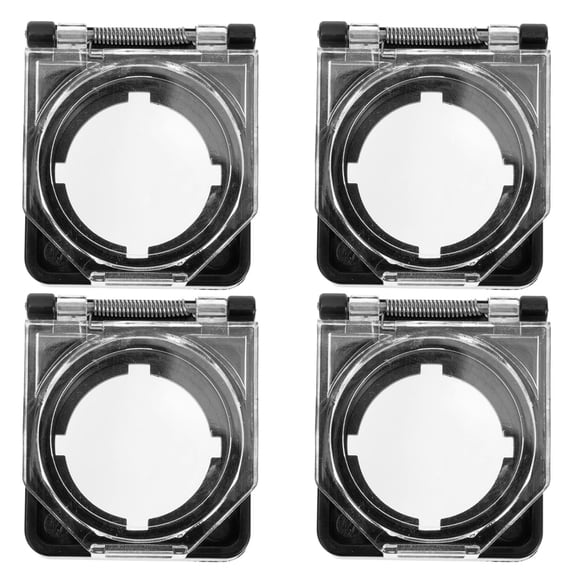 Beaupretty 4Pcs Round Button Cover Durable Plastic Protector with Transparent Guard for Home