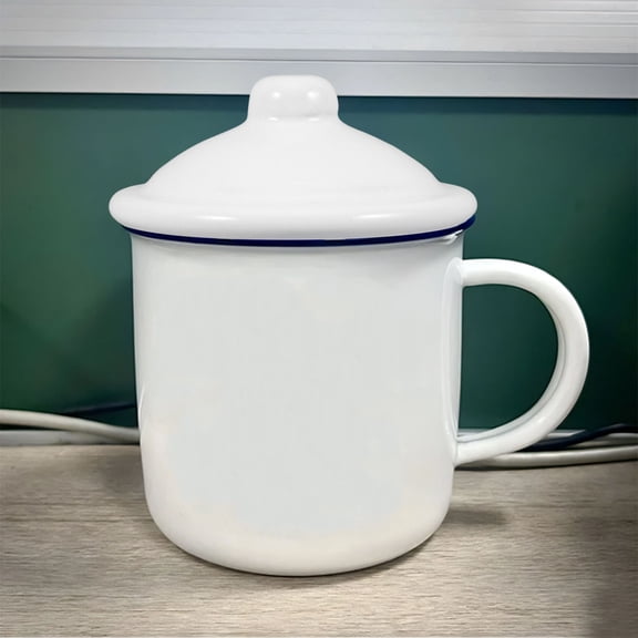Beaupretty Enamel Tea Cup Lids White Reusable Spill-Proof for Home Use 4Pcs