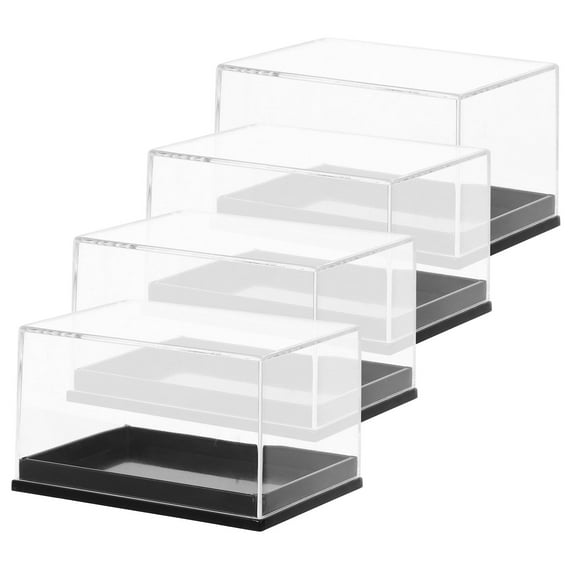 Beaupretty Multi-Color Plastic Specimen Box Clear Display for Storage 4Pcs