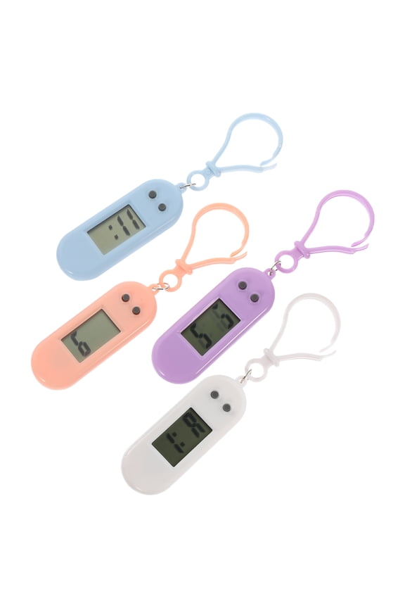 Plastic Keychain Pocket Watch Great Gift for Friends and Family 4Pcs