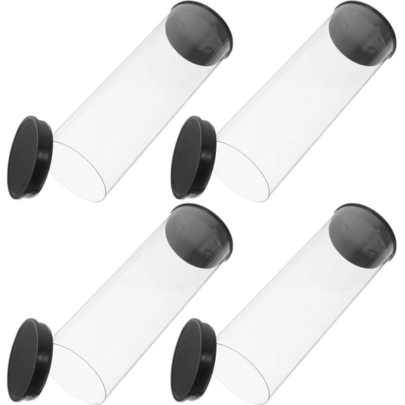 Beaupretty 4Pcs Plastic Golfs Ball Carrier Tubes with Caps Clear Transparent Storage Box for Display