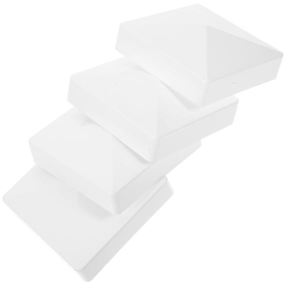 Beaupretty Outdoor Fence Post Caps 4Pcs White ABS Sleek Design for Mailbox Lamp Post