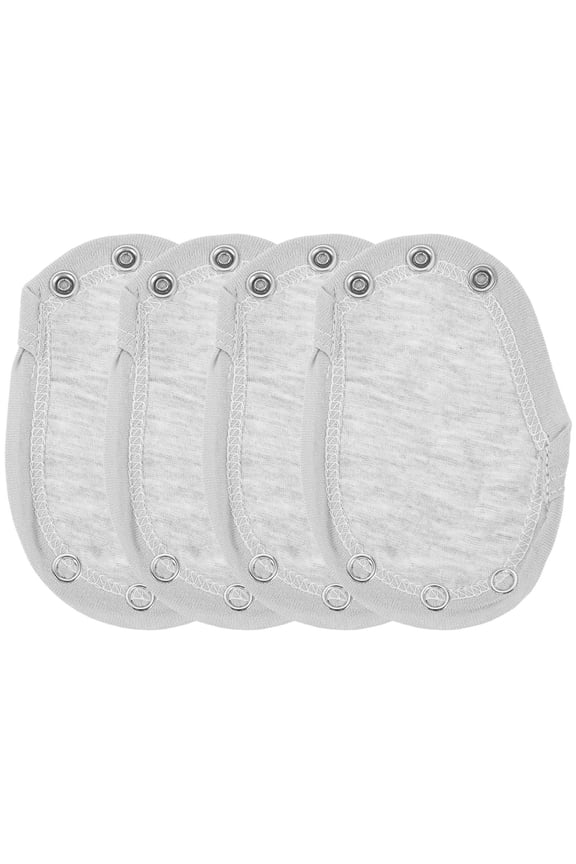 4pcs Bodysuit Snap Crotch Extender Grey Cotton Double Layered Warmth Daily Wear