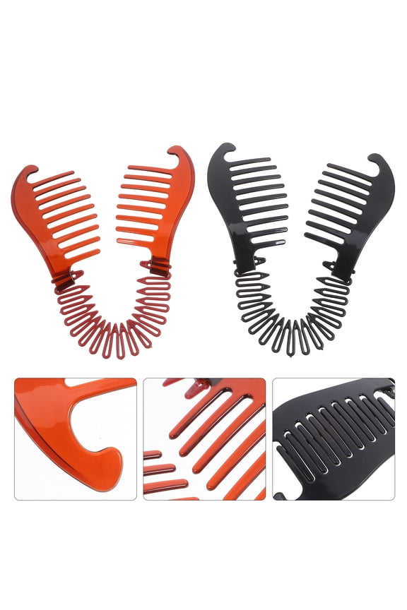 4pcs Hair Styling Clips For Thick Hair Non Slip Accessories For Women Black