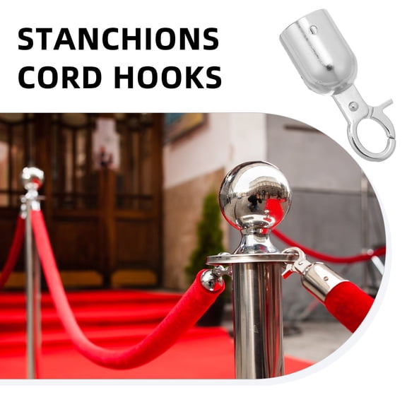 Beaupretty Plated Silver Rope End Caps Aluminum Alloy Cord Safety Barrier 4Pcs