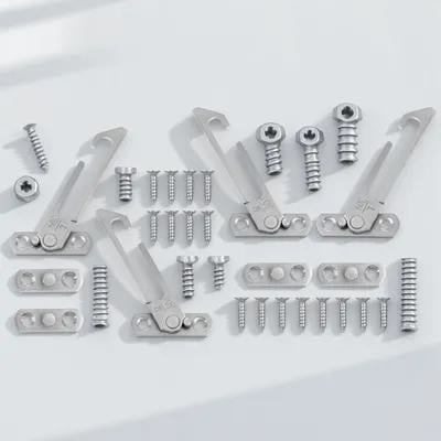 Beaupretty Security Window Lock Silver Stainless Steel 4pcs
