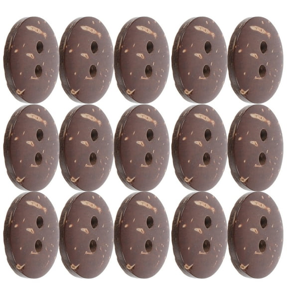 Beaupretty 50Pcs Round Wood Buttons for Knitting and Crafts Brown Coconut Shells