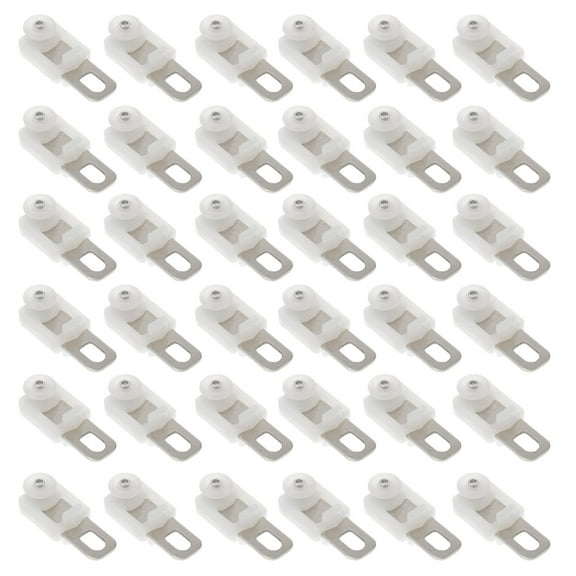 Beaupretty Curtain Hook Glider Heavy Duty White Stainless Steel and Plastic for Curtain 50Pcs