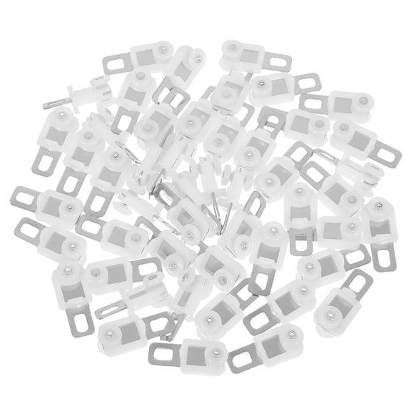 Beaupretty White Stainless Steel Plastic Curtain Rollers Easy to Use 50Pcs