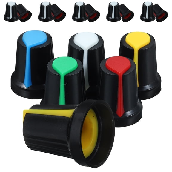 Beaupretty 50Pcs Assorted Color Bass Volume Control Knobs for Electric Guitar Potentiometer Shaft