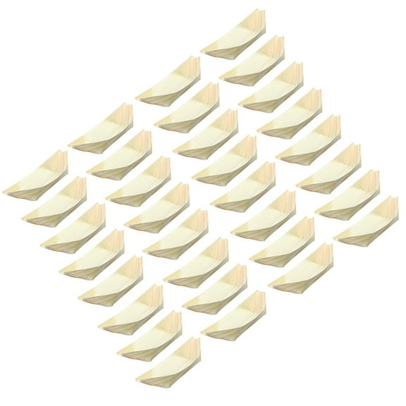 Beaupretty 50Pcs Japanese Style Tableware Khaki Boat Shape Snack Tray Food Plate for Home