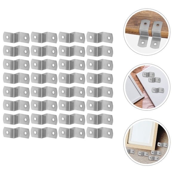 Beaupretty 50Pcs Plated Silver Desk Fastener Z Shape Fasteners for Picture Frames Table Tops