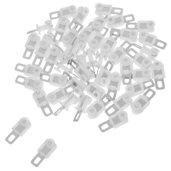 Beaupretty White Stainless Steel and Plastic Curtain Roller Heavy Duty Rust Resistant 50Pcs