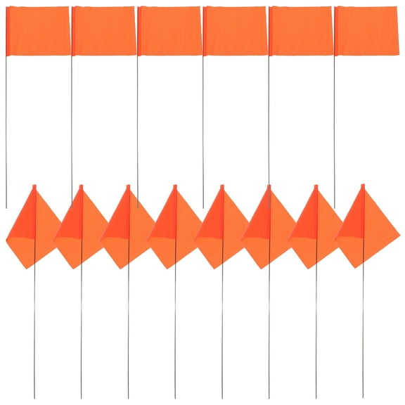 Beaupretty Irrigation Flags Orange Steel Wire PVC 50Pcs For Garden Yard Flag