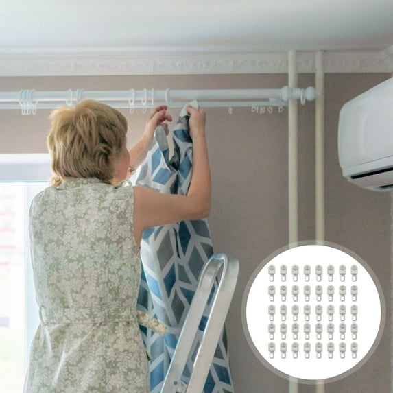 Beaupretty 50Pcs Heavy Duty Curtain Track Roller White Resistant Rust Curtain Track Accessories