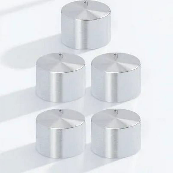 Beaupretty 5Pcs Silver Metal Stove Knobs Replacement Burner Control Dial for Electric Range