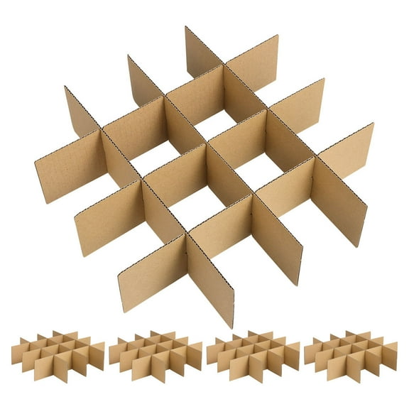 Beaupretty Grid Design Khaki Paper Dividers for Safe Transportation 5Pcs