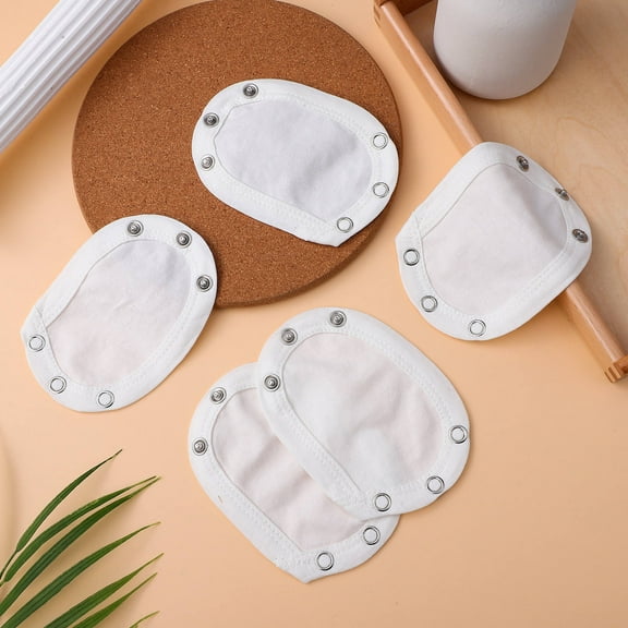 Beaupretty 5Pack Baby Bodysuit Extenders White Cotton Washable for Growth Period with Snap Button Closure