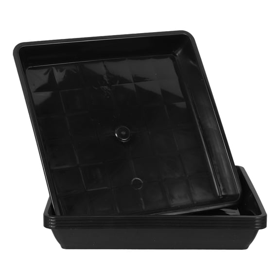Beaupretty Sturdy Black PP Plant Pot Trays for Indoor Use 5Pcs