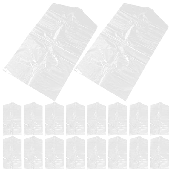 Beaupretty Dust-Resistant Translucent Clothes Covers White Plastic for Wardrobe 60Pcs