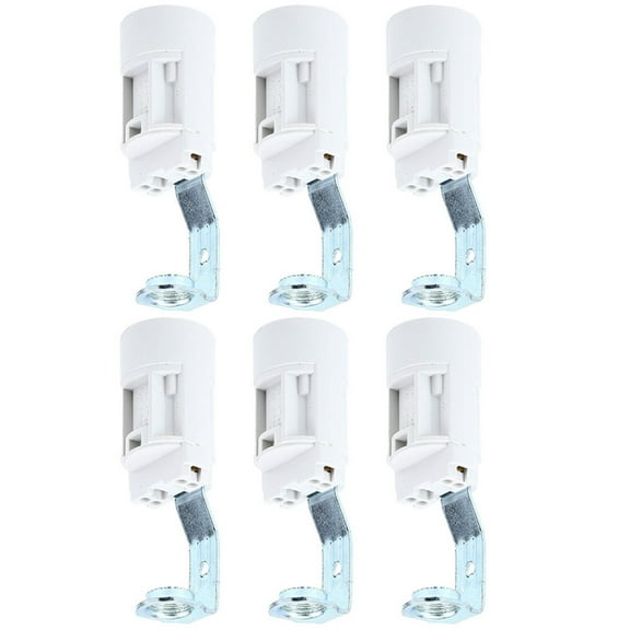 Beaupretty 6Pcs Candelabra Socket Replacement E14 Bulb Holder White for Lamp Repair Kit