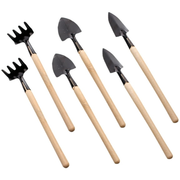 Beaupretty 6Pcs Planting Small Tools Set Metal and Wood Assorted Color for Bonsai Gardening Activities