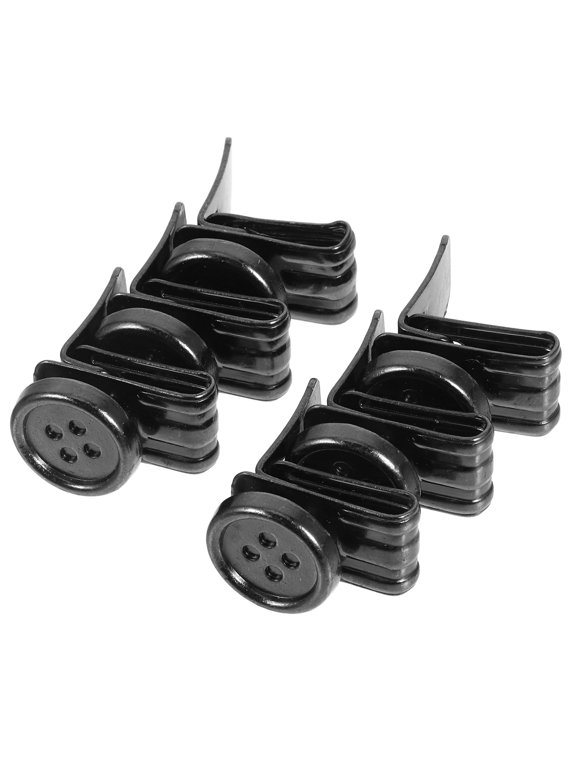 6Pcs Metal Fasteners Clasp Button for Mens Pants Suspenders Black