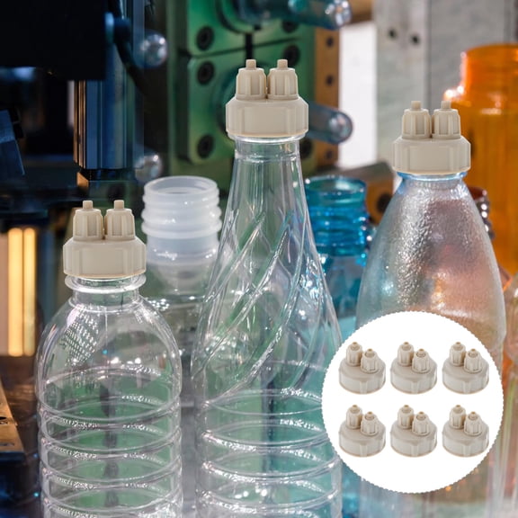 Beaupretty 6Pcs Sealed Carbon Dioxide Bottle Caps with Holes for DIY Enthusiasts Grey
