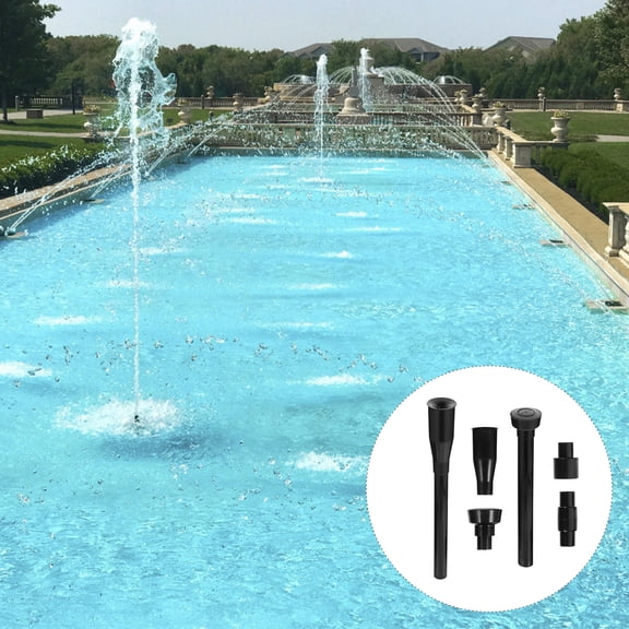 Beaupretty 8Pcs Black Fountain Pump Nozzle Set with Extension Tubes for Outdoor Water Features