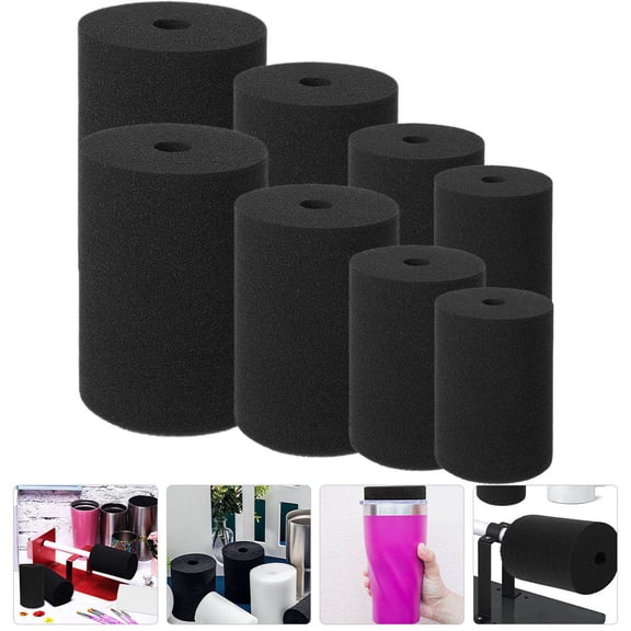 Beaupretty Cup Turner Sponge Inserts Black Stable and Easy to Clean 8Pcs