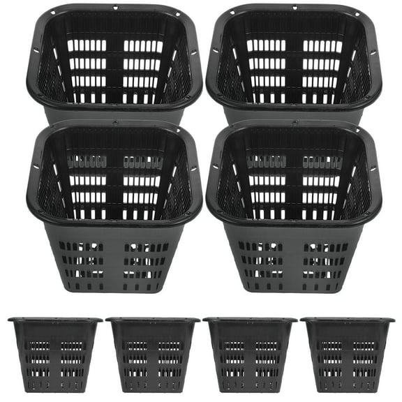 Beaupretty 8Pcs Black Plastic Hydroponic Planter Net Cups with Hollow Design for Root Ventilation
