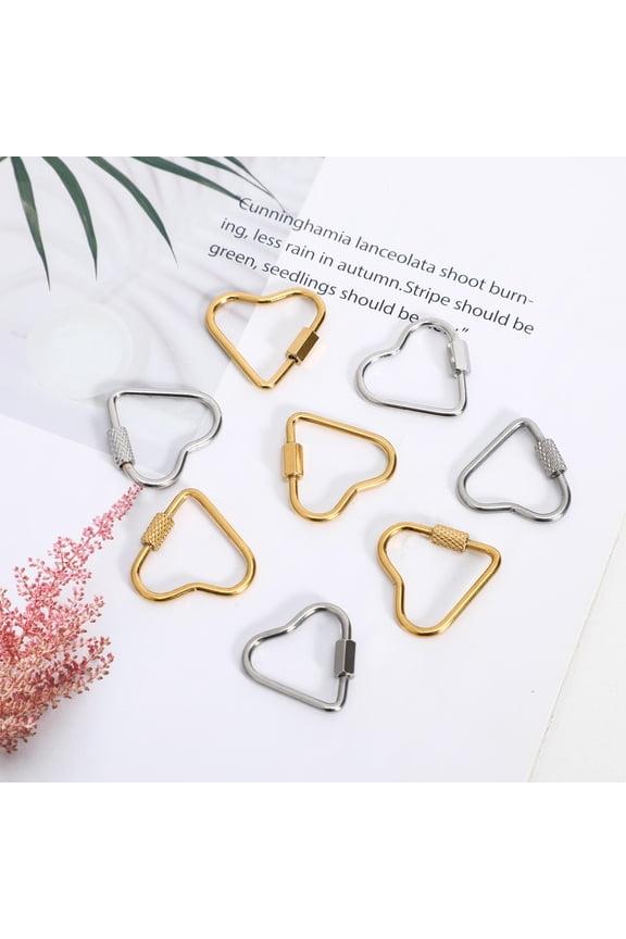 Screw Locking Keychain Heart Carabiner 8pcs