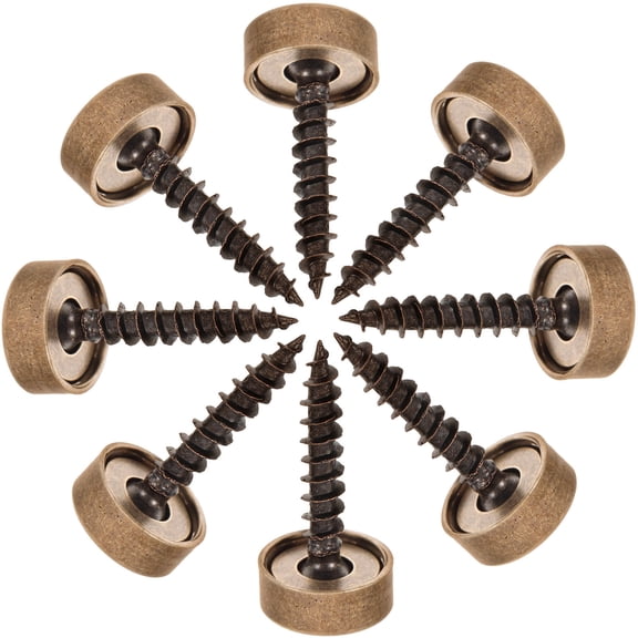 Beaupretty Metal Decorative Screws Mirror Hanging Screws Brass 8Pcs