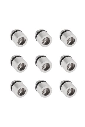9Pcs Flashlight Keyring Silver Plastic For Bbq And Dog Walking