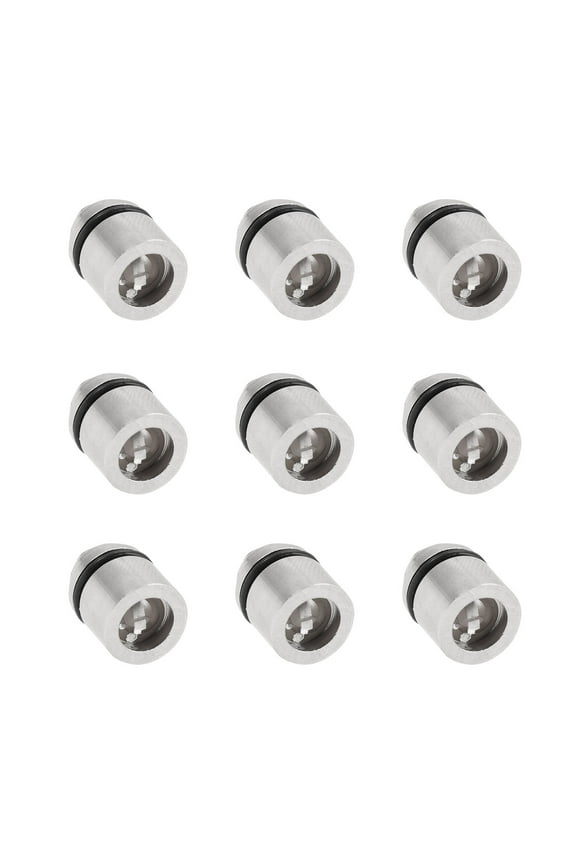 9Pcs Flashlight Keyring Silver Plastic For Bbq And Dog Walking