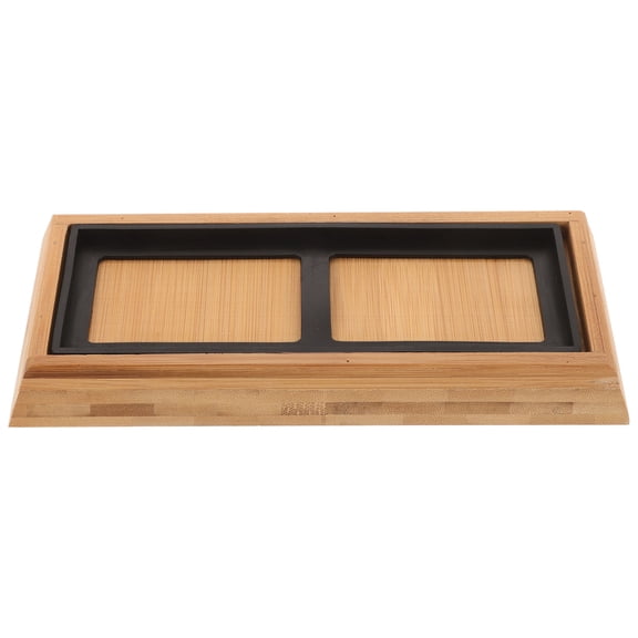 Beaupretty 1Set Home Use Bamboo Sharpening Stone Stand with Rubber Stability