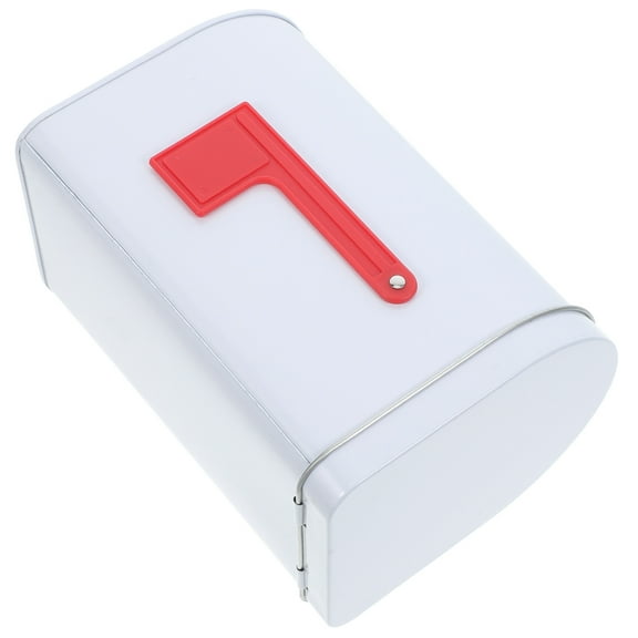 Beaupretty Elegant White Tinplate Mailbox for Home Decoration and Storage