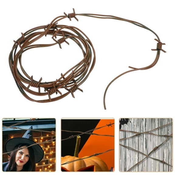 Beaupretty Barb Wire Decor Fake Barbed Wire Brown PVC for Performance 1Pcs