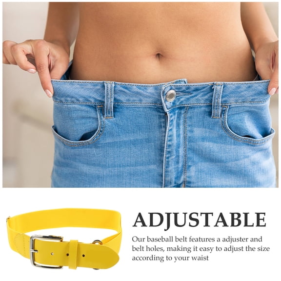 Beaupretty Elastic Yellow Baseball Belt for Athletes with Sliding Regulator