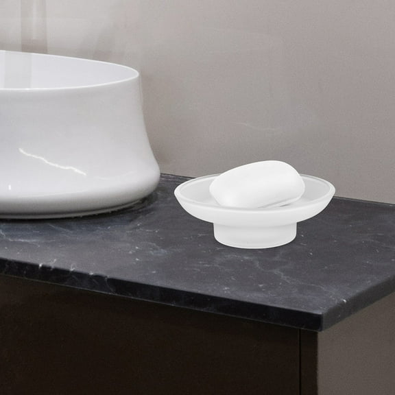 Beaupretty Stylish Glass Soap Dish for Bathroom and Kitchen with Transparent Finish