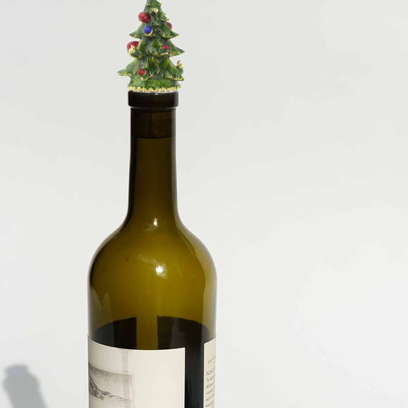Beaupretty Christmas Tree Wine Stopper Zinc Alloy Bottle Plug for Wine Storage Assorted Colors