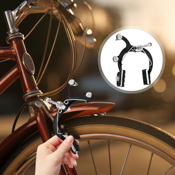 Beaupretty Front Caliper Brake for Bike Durable Black Clamp Style Compatible with Road and Mountain Bikes