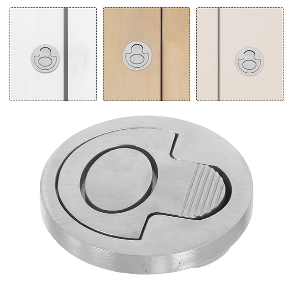 Beaupretty Polished Silver Flush Lifting Ring Stainless Steel Recessed Pull for Cabinet and Hatch