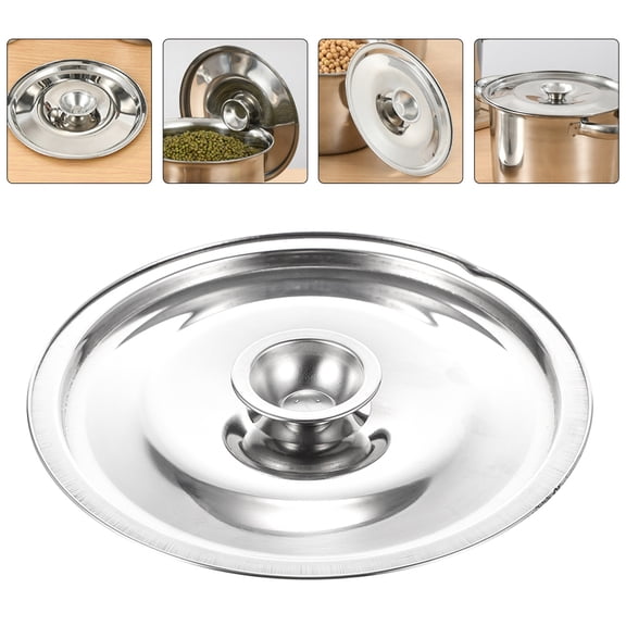 Beaupretty Pot Lids Stainless Steel Reusable Lid Cover Round 18cm Diameter 1Pcs