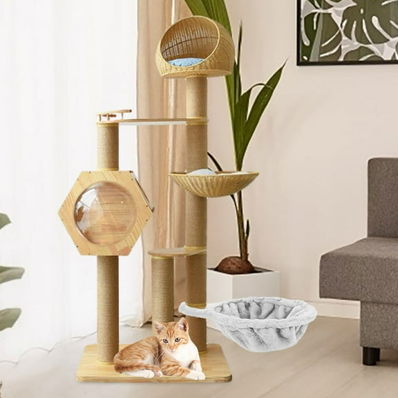 Beaupretty Spacesaving Light Grey Cat Wall Hammock Cozy Nestbed for Home Use