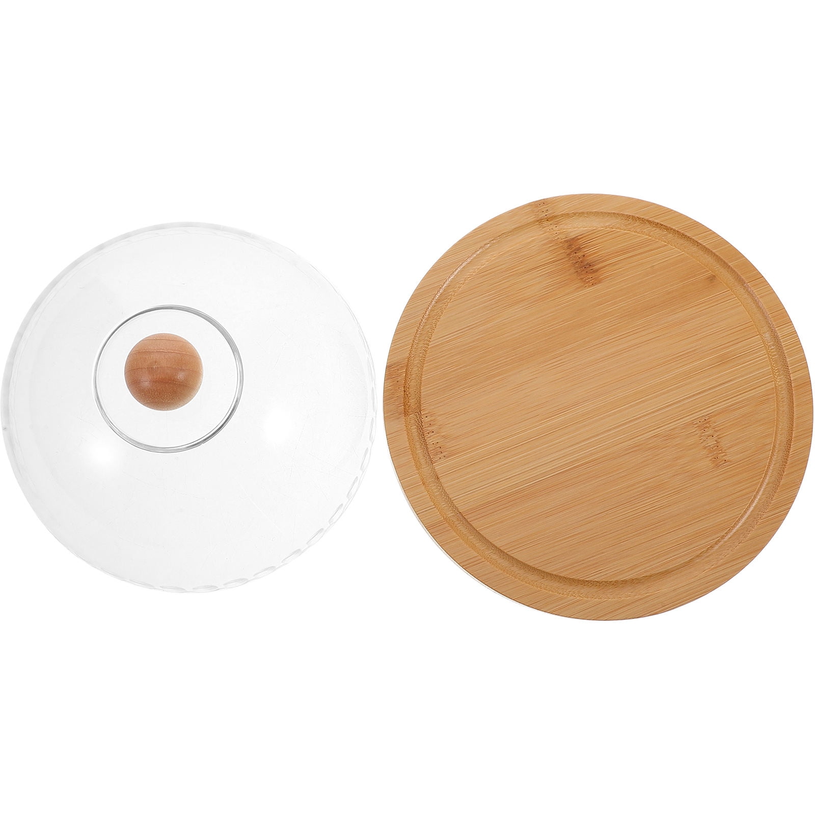 Beaupretty Cheese Tray with Cover Round Glass Cake Dome Storage Box Multi 1Pcs for Bakery Goods