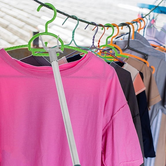 Beaupretty Stainless Steel Clothes Drying Pole Dark Green Home Use Retractable