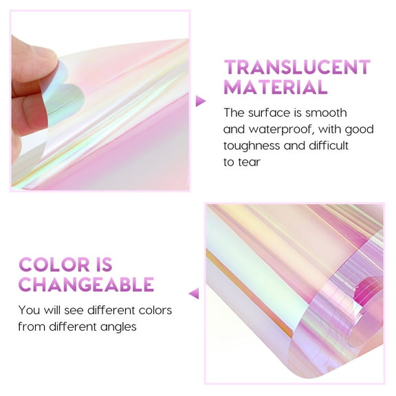 Beaupretty Iridescent Wrapping Paper Cellophane Sheets Paper Plastic Pink Festival 20Pcs