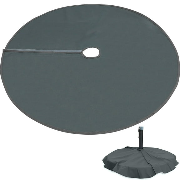 Beaupretty Patio Accessory Outdoor Umbrella Base Cover Grey Oxford Cloth 1Pcs Practical Design